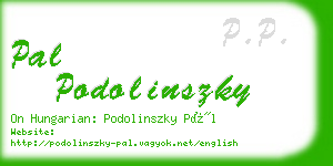 pal podolinszky business card